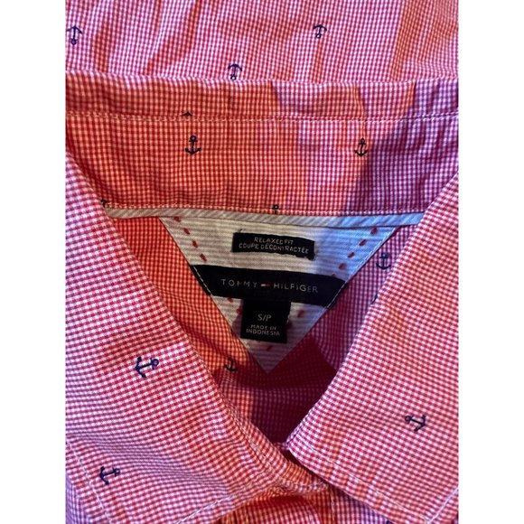 Tommy Hilfiger checked anchor button up shirt size S roll tab - Picture 3 of 7